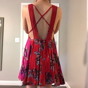 Free People floral dress with low back & v-neck